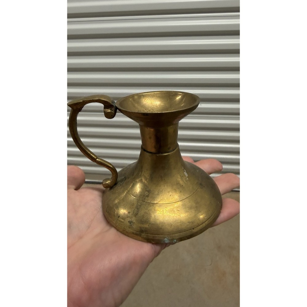Omsons Brass Patina Taper Candlestick Holder Handle